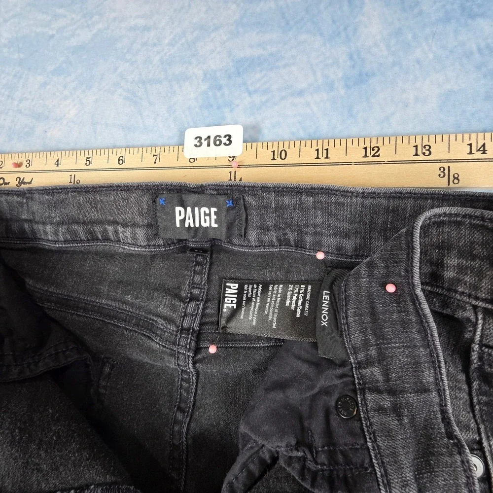 Paige Lennox Slim Fit Jeans Mens 33 Charcoal Gray Stretch Denim Pants